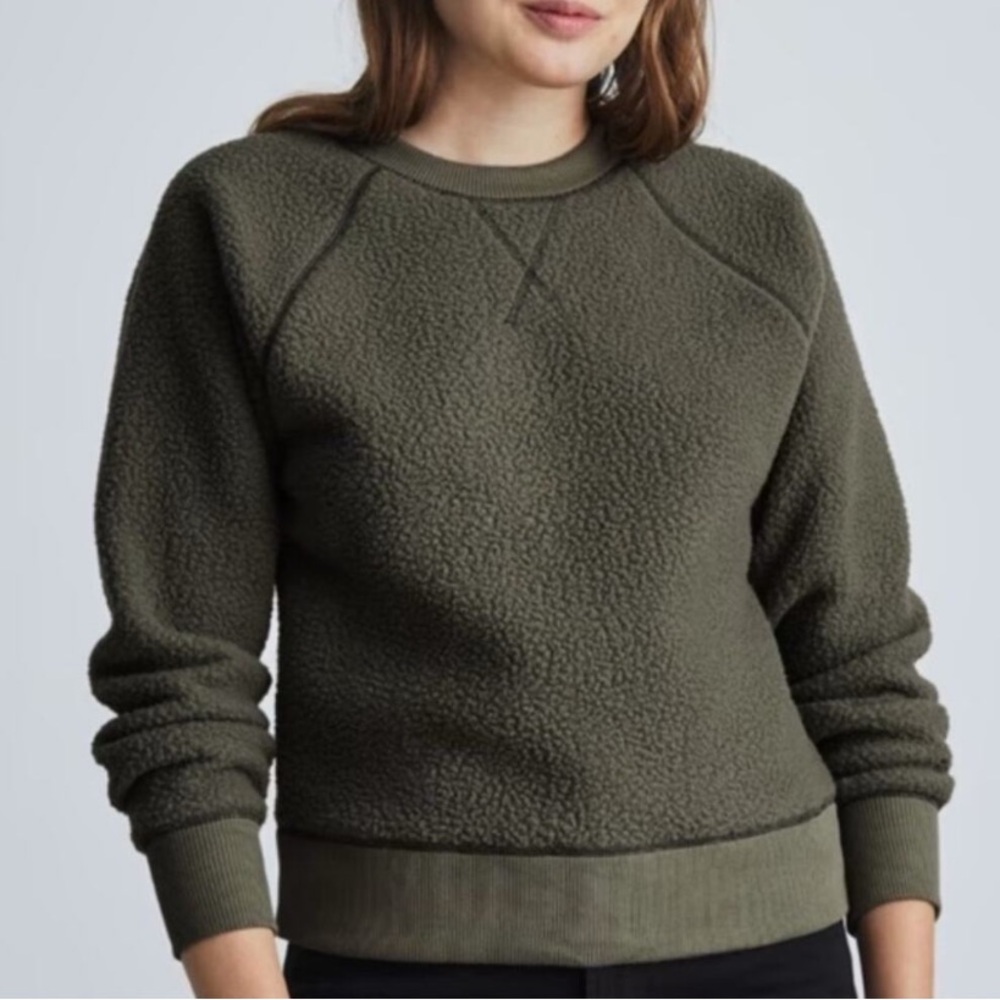 Everlane Renew Teddy Fleece Sweatshirt - Green